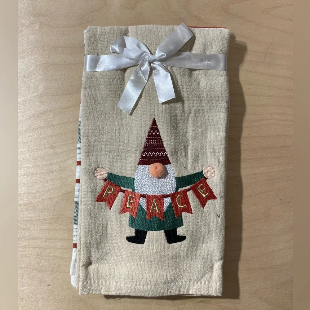 Set of 2 Festive Gnome Kitchen Towel (NH)